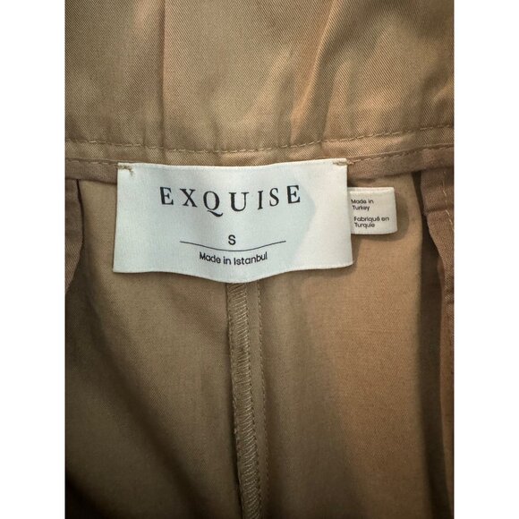 Anthropologie Exquise Lagenlook Barrel Leg Cotton Chino Ankle Crop Pants Size S - Picture 12 of 14